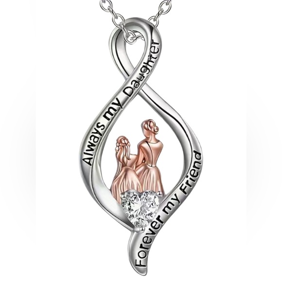 🆕 Forever Mother & Daughter Bond Silver Necklace - Picture 2 of 16